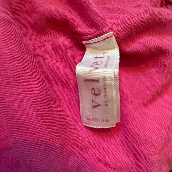 Velvet Graham & Spencer Womens M Dress Cotton Gauze Pink Sleeveless Vintage Slub - Picture 7 of 8